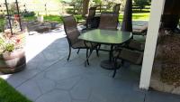 High end stain and sealer was used on this patio in Morrison Colorado.